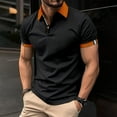 thumbnail image 2 of Men's Button Up Turn Down Lapel Short Sleeve Shirt - Solid Color Sports Shirt S-XXXL, 2 of 8