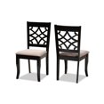 thumbnail image 1 of Baxton Studio Mael moderno y contemporáneo juego de sillas de comedor de 2 piezas de madera tapizada en tela arena y acabado marrón espresso Baxton Studio 10533, 1 of 2