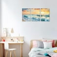 thumbnail image 4 of ZHONGYUTONG Sunset Beach Wall Art 3 Pieces Ocean Waves Pictures Seascape Paintings Prints Home Decor for Bathroom Living Room Framed (20.00" x 28.00" x 3PCS), 4 of 6