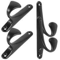 WHAMVOX  4 Pcs Decorative Wall Hook Stainless Hooks for Hanging Rustic Black