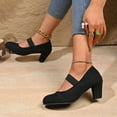 thumbnail image 5 of Wensltd Women's Mary Jane Shoes Low Block Heel Shoes Round Toe Comfortable Fashion Dress Office Work Pumps, 5 of 9