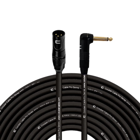 Coluber Cable - 3-Pin XLR Male to Right Angle 1/4" TS Unbalanced Mono Cable