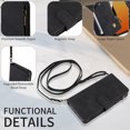 thumbnail image 6 of Wallet Case Compatible with iPhone 16 Pro, Premium PU Leather Zipper Flip Folio Wallet Magnetic Snap with Detachable Wrist Strap & Shoulder Strap Built-in Kickstand Protective Case - Black, 6 of 6