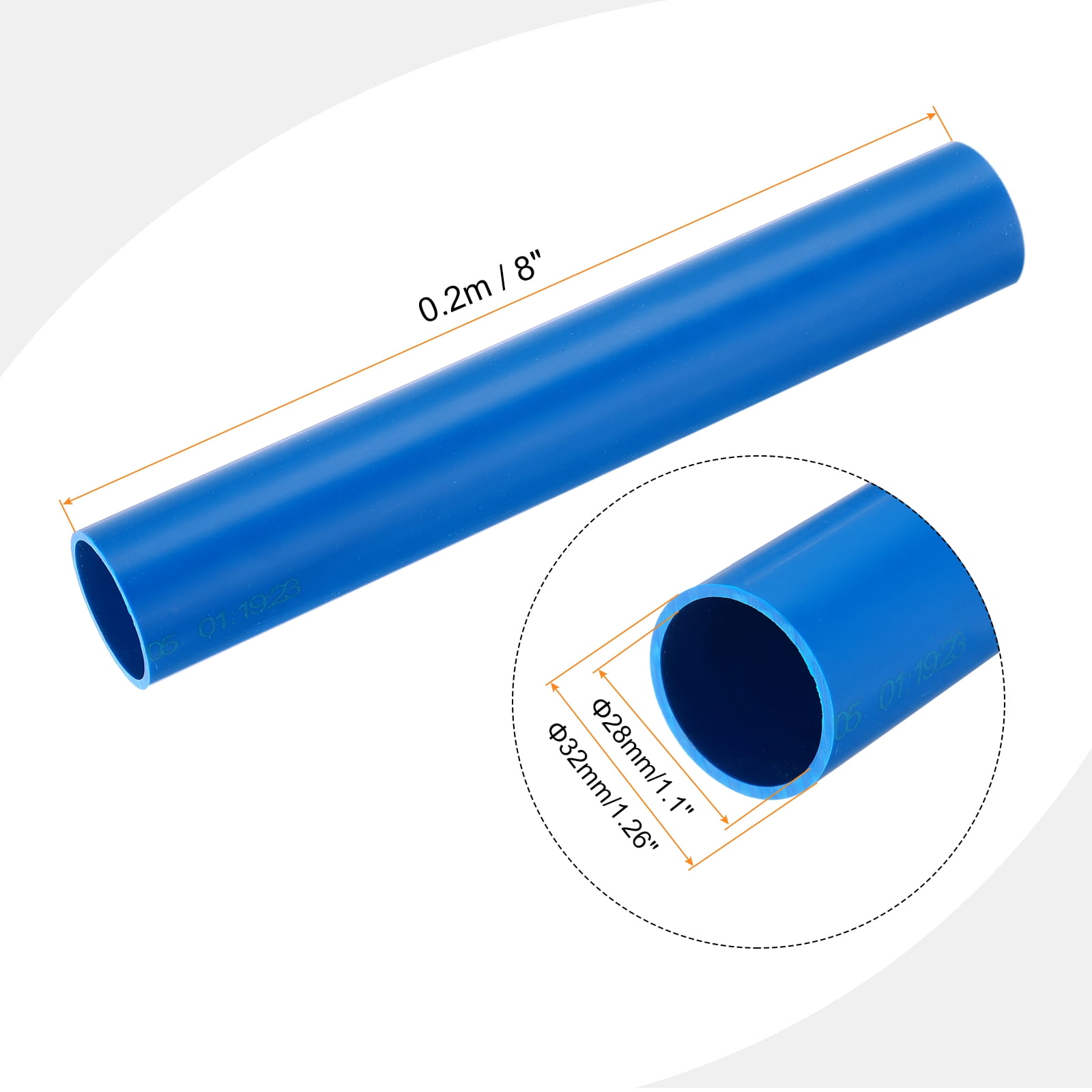 Tuyau PVC Rigide Rond Noir - Diamètre Intérieur 16mm, Extérieur 20mm - Longueur 0,35m - Neuf