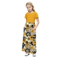 thumbnail image 2 of Riecok Tween Girls Simple Flower Artwork Sleeveless Vest Dress Kids Casual Summer Outfit Fashionable Clothing Cute Dress Yellow 10 Years, 2 of 8