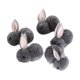 thumbnail image 1 of 5 conejos de Pascua de peluche, mini conejitos para manualidades de boda. Gris, 1 of 9