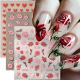 thumbnail image 1 of Pegatinas de uñas ZASKHLD 5D autoadhesivas con forma de rosa para decoración de uñas, 3 unidades, 1 of 9