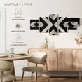 thumbnail image 4 of Elephant Stock Geometric Wooden Planks Wall Art - Horizontal Multi Panel Canvas - Lobby Wall Decor - Decor Elements Multi Panel - Black And Gray Decor - 36" x 15", 4 of 4