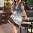 thumbnail image 3 of Balery 3d Lighthouse in the Surf Vestidos sueltos de manga corta para mujer, vestidos de verano 2025, vestidos casuales de corte A con vuelo., 3 of 6