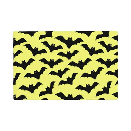 

Placemats Set of 4 funny cartoon bats Halloween yellow Place mats for Dining Table Indoor/Outdoor Cute Heat Resistant Washable Table Mats(18 x 12 )
