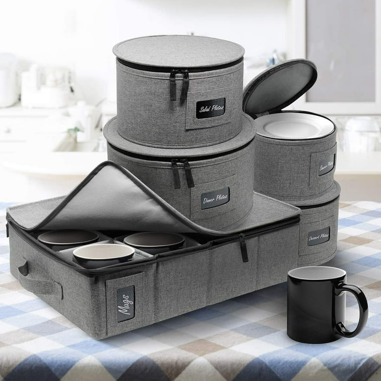 Hard Shell Plates, Tea Cups Organizer Box with Dividers and Handles Bl16092  - China Organizer and Box price