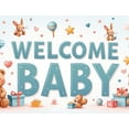 thumbnail image 3 of LUUFILx Welcome Baby Banner Backdrop Decoration for Baby Shower Party Supplies Cute Animal Theme Photography Props Background Newborn Celebration Decor, 3 of 6