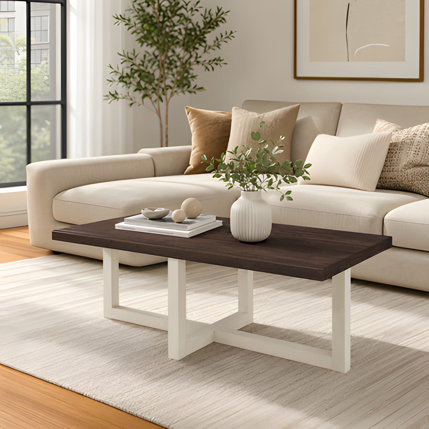 Coffee Table, Walnut White