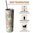 thumbnail image 6 of 20oz Basset Hound and Flowers Skinny Tumblers Stainless Steel Tumbler with Lid and Straw,Vacuum Insulated Double Wall Travel Tumbler Cups with Cleaning Brush for Coffee,Tea, 6 of 6