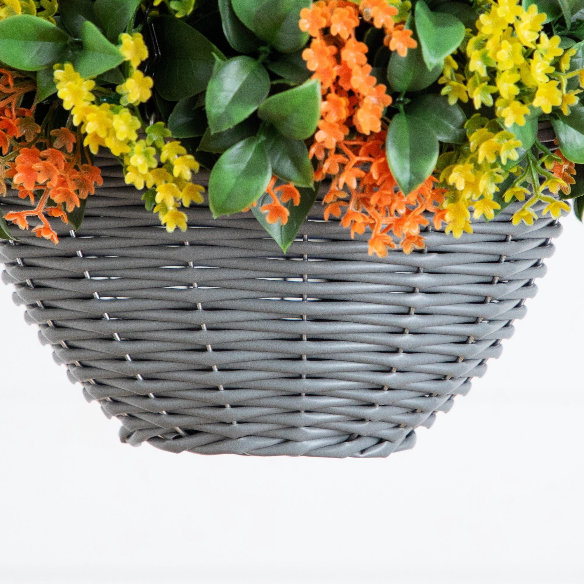 22in. UV Resistant Autumn Artificial Fall Gardenia Hanging Basket (Indoor/Outdoor)