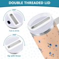 thumbnail image 5 of 40 oz Tumbler With Handle Stainless Steel Insulated Tumbler With Lid for Car Cup Holder Small Blue and Orange Flowers, 5 of 9