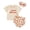 Khaki, variant on Musuos Baby Girls Shorts Set, 3 6 12 18M Short Sleeve Letters Print T-shirt with Flower Print Shorts and Hairband Summer Outfit