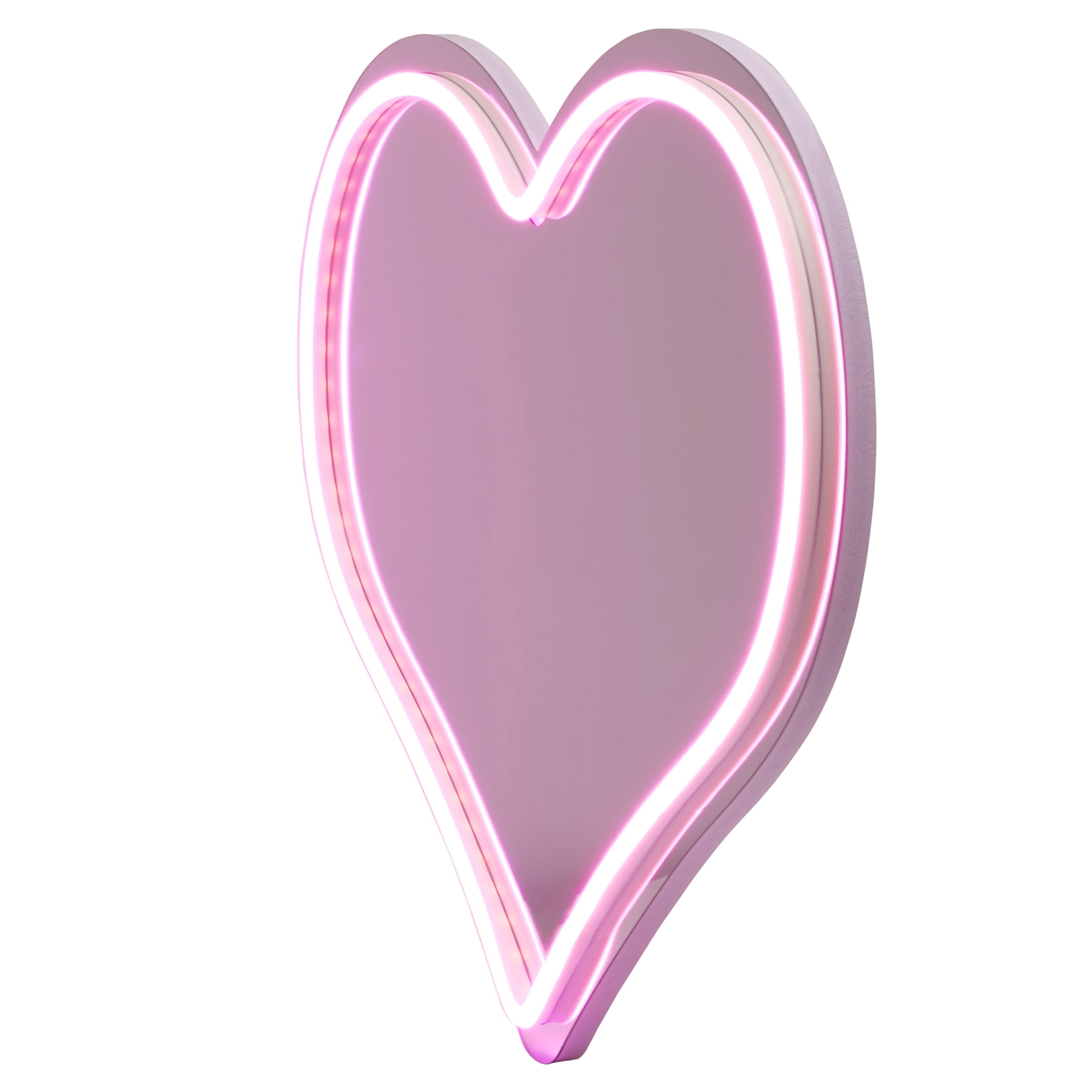 Melannco 13 X 11 inch Heart Shaped Mirror with Neon Led Lights