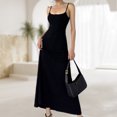 thumbnail image 1 of Vestido De Tirantes Finos Vestido maxi ajustado para mujer Vestido largo elegante Ahueca hacia fuera Traje de vacaciones ajustado Cgtredaw Negro L para Mujer, 1 of 5