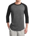 thumbnail image 1 of Mafoose Men's 3/4 Raglan Sleeves Colorblock Raglan Jersey Dark Heather Grey/ Black T200 4X-Large, 1 of 5