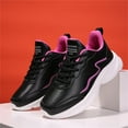 thumbnail image 4 of NOKIO Women'S Modern Sports Sneakers Ladies Shoes Solid Color Fashion Leather Lace-up Flat Heel Round Head Sneakers Women's Slip On Breathable Walking Tennis Shoes Casual Sneakers for Gym Travel Work, 4 of 9