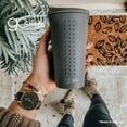 thumbnail image 5 of GoSili Reusable Silicone Tumbler with lid - 100% European-Grade Platinum Silicone, Stainless-Steel Ring, Eco-Friendly, Stain-Resistant, Dishwasher and Microwave Safe - 16oz, Dark Grey Calacatta, 5 of 6