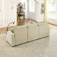 thumbnail image 4 of Miekor Furniture Modern Sofa bed with Storage, with 2 Ottomans, Deep Seat Sofa with Cup Holders & Phone Holder, Beige Corduroy Couch for Living Room 17734, 4 of 11