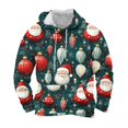 thumbnail image 1 of Sudadera con capucha para hombre, informal, con cordón, estampado navideño, deportiva, blusa de poliéster, 1 of 4