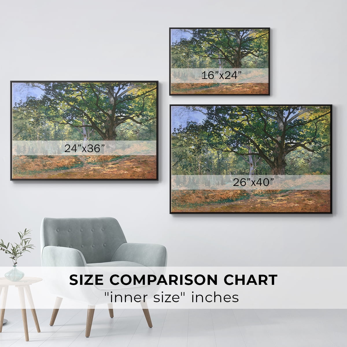 Vintage Landscape-CCXLIII By Wexford Home Framed in Black Wood Gallery Wrapped Canvas 25 in. x 37 in.