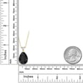 thumbnail image 2 of Gem Stone King 10.68 Ct Pear Shape Black Onyx 18K Yellow Gold Plated Silver Pendant with Chain, 2 of 3