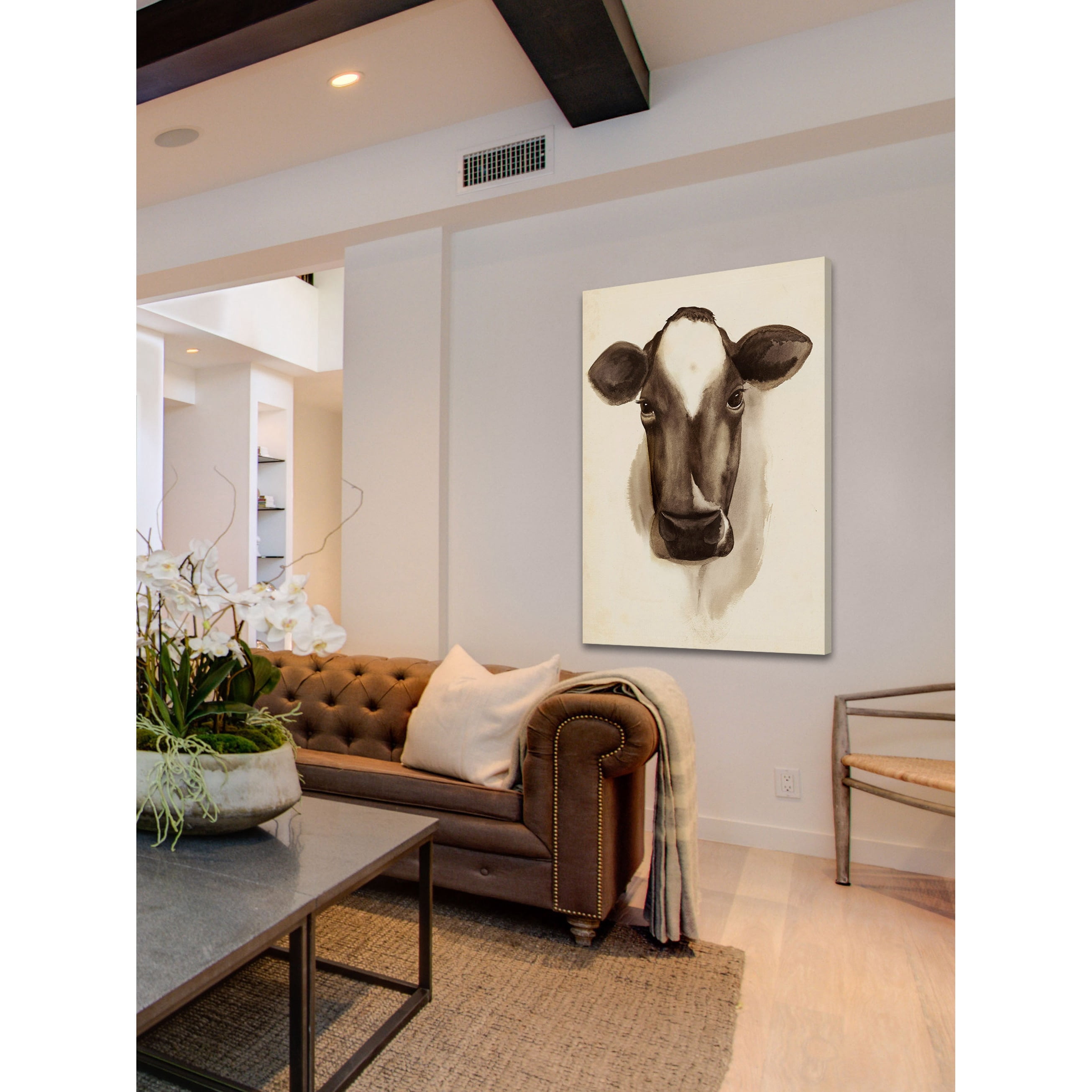 Marmont Hill "Bovine Stare II" Painting Print on Wrapped Canvas