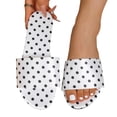 thumbnail image 6 of Samdudou Womens Summer Shoes Casual Flat Sandals Classic Polka Dot Print Open Toe Slip On Slides Wide Strap Smooth Fabric Beach Pool Vacation Footwear for Ladies, 6 of 6