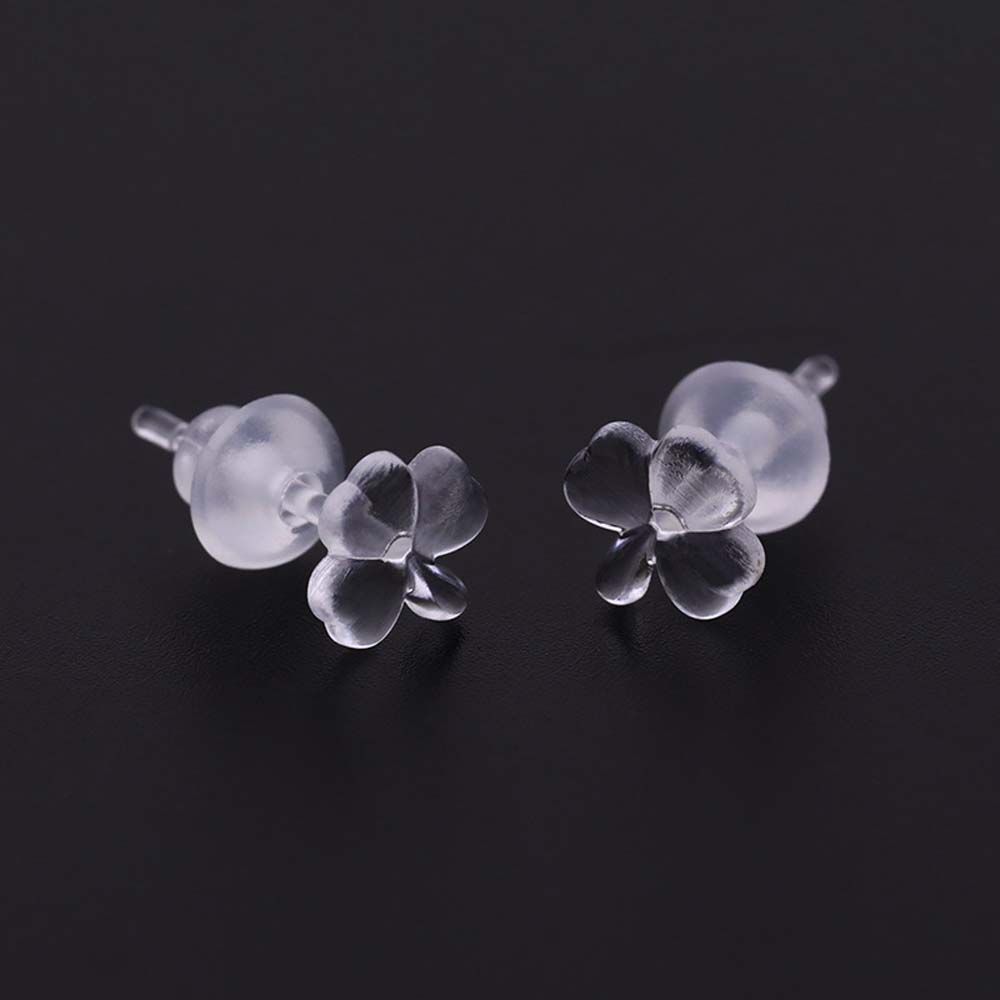  Plastic Earrings for Sensitive Ears, KMEOSCH 2 Pairs (6mm &  8mm) Clear 3D Plastic Rose Stud Earrings for Women - Unique, Elegant  Comfortable, Chic, and Feather-light: Clothing, Shoes & Jewelry