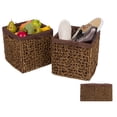 thumbnail image 4 of 10.6" Foldable Seagrass Storage Basket with Liner and Iron Wire Frame by Trademark Innovations (Set of 2), 4 of 4