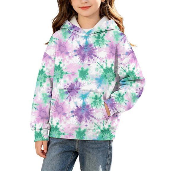 qelini Hooded Pullover Sweatshirt Kids 3-14 Years Long Sleeve Warm Fall Winter Top Daily School Casual Pullover Top