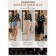 thumbnail image 6 of DOKOTOO Blouses for Women Boho Floral Print V Neck Tunic Tops Casual Summer Loose 3/4 Sleeve Chiffon Shirts, 6 of 10
