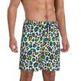 thumbnail image 2 of Sikiie Green Leopard Mens Pajama Shorts, Lightweight Lounge Pant with Pockets Soft Sleep Pj Shorts for Men3X-Large, 2 of 6
