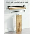 thumbnail image 5 of Amada Rustic Floating Shelves Wall Mounted, Solid Paulownia Wood Set of 2 for Kitchen, Bathroom, and Bedroom, Decorative Storage Shelf with Removable Towel Holder, Strong Black Metal Frame-A, 5 of 10