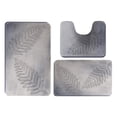 thumbnail image 2 of 3Pcs Bathroom Rugs, Leaves Bath Mat Toilet Mats, Soft Comfortable Non-Slip Bathroom Rug Set Machine Washable Bath Mat Bathroom Rug Bathroom Carpet Bath Mats for Bathroom(Light Ashy), 2 of 8
