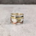 thumbnail image 2 of Wide Spinner Band, Bohemian Ring, 925 Sterling Silver Ring, Spinning Thumb Ring, Three Tone Ring, Fidget Ring, Handmade Jewelry, Christmas Oxidized, Brass Copper Band, Anxiety Ring, Mans Band Gifts, 2 of 6