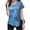 Dark Blue, variant on Women's Tie Dye V Neck Short Sleeve Loose Tee Shirt