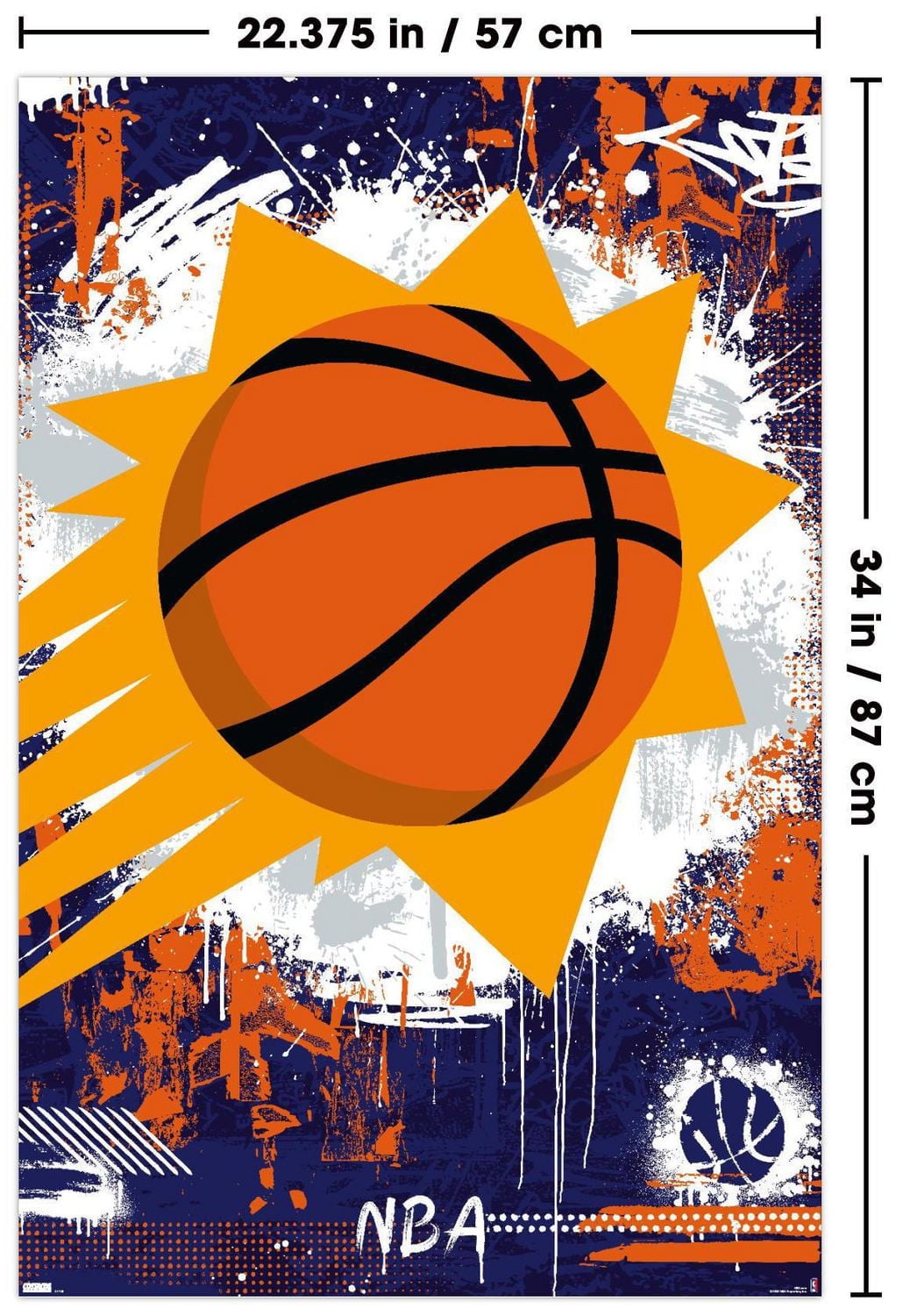 NBA Phoenix Suns - Maximalist Logo 23 Wall Poster, 22.375" x 34"