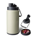 thumbnail image 1 of Termos para Agua de 2 Litros(64 onzas) con Asa y Popote, Botella de Agua de Acero Inoxidable con Pastillero para Gimnasio, Mantiene Frío o Caliente（Gris）, 1 of 4