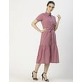 thumbnail image 3 of Moomaya Short Sleeve A-Line Shirt Collar Cotton Dress - Women's Casual Dress, 3 of 9