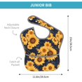thumbnail image 4 of Zufioo Navy Blue Plaid Sunflower Print Toddler Adjustable Waterproof Bib, 11.6x15 Inch Feeding Bib Suitable for 6-24 Month Babies, 4 of 8