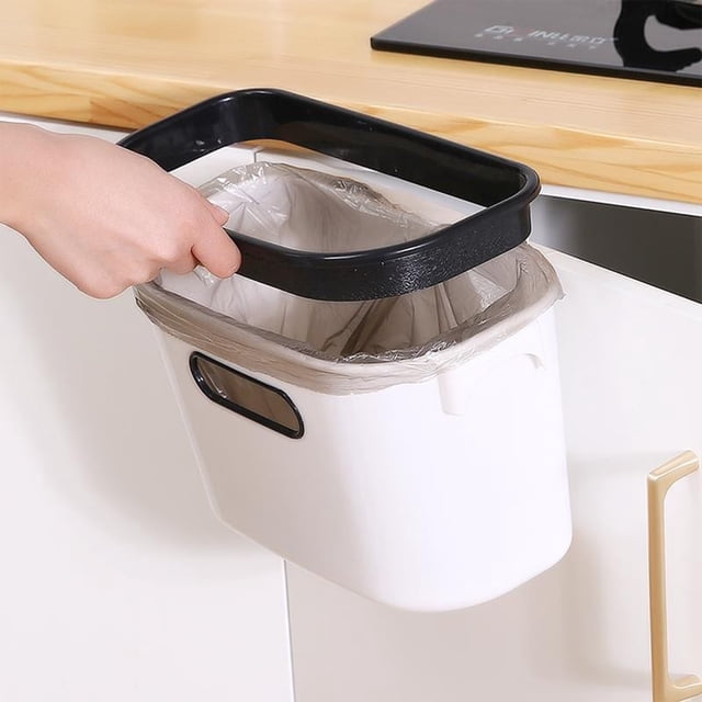 Isvgxsz Clearance Kitchen Compost Bin for Counter Top or Under Sink, Hanging Small Trash Can with Lid for Cupboard/Bathroom/Bedroom/Office/Camping, Mountable Indoor Compost Bucket