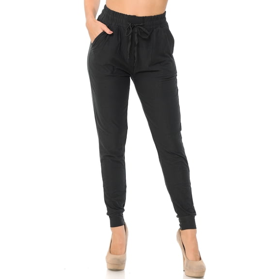 Buttery Smooth Solid Basic Black Women's Joggers - Black X-Large