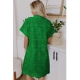 thumbnail image 2 of Women's Green Eyelet Embroidered Mini Dress – Casual Summer Style for Everyday Wear, XL, 2 of 12