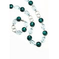 thumbnail image 3 of Elegant Green Glass and Clear Faceted Resin Statement Necklace Jewelry Necklace, 3 of 5