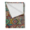 thumbnail image 2 of Aztec Soft Flannel Fleece Blanket, Vibrant Folk Style Cultural Geometric Stitch Hand Drawn Vintage Pattern Retro Print, Cozy Plush for Indoor and Outdoor Use, 60" x 80", Multicolor, by Ambesonne, 2 of 5